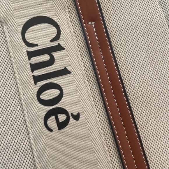Chloe Cream and Brown Tote Bag - Picture 2 of 5